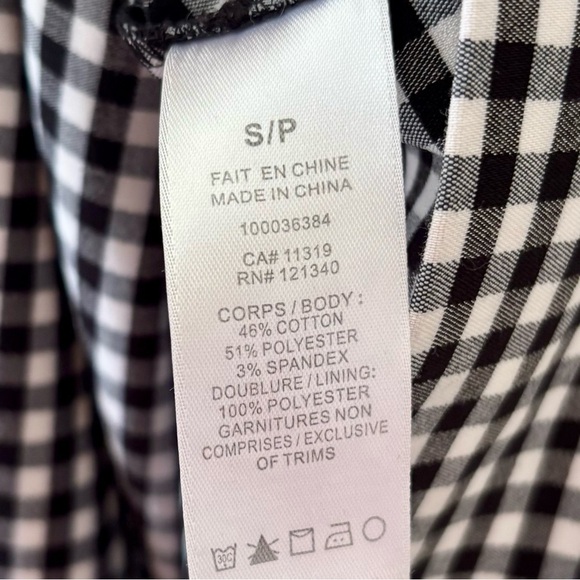 Dynamite| Cute Classic Black & White Checkered Gingham Mini Dress Sz S - Picture 4 of 4